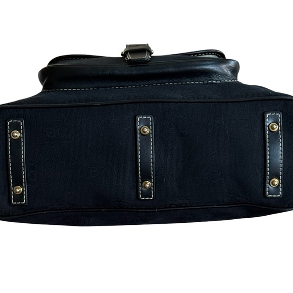 Authentic Dooney & Bourke Black Canvas Tote Bag with Leather Trim! - Picture 5 of 14